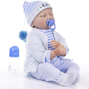 عروسک نوزاد پسر خوابیده 56 سانتی مدل ADSE Sleeping Baby Reborn Dolls ZY605724_اسباب بازی